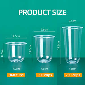 Vasos Desechables Personalizados de Plástico PET con Tapa Transparente en Forma de U <span class=keywords><strong>para</strong></span> Bebidas Frías <span class=keywords><strong>para</strong></span> Llevar, Café Helado, Jugo de Limón, Té de Burbujas, Vodka, Leche - Product Image 3