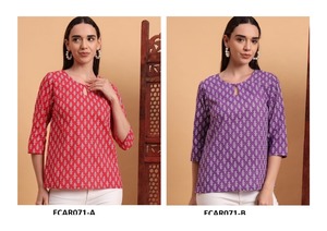 Kurti indio versátil para mujer en algodón de rayón suave y ligero para uso diario a precio de fábrica asequible de la India - Product Image 4