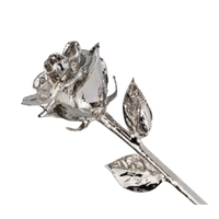 24K Silberbeschichtete Handgefertigte Rose Luxuriöses Romantisches Valentinstag- & Weihnachtsgeschenk für Sie Hochzeitstag Erschwinglich