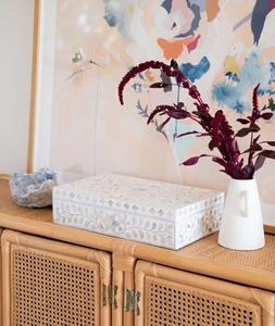 Elegante caja hecha a mano con incrustaciones de hueso y resina para uso de regalo Caja de regalo Premium Organizador para anillos Pendientes Collar Embalado en cartón - Product Image 2