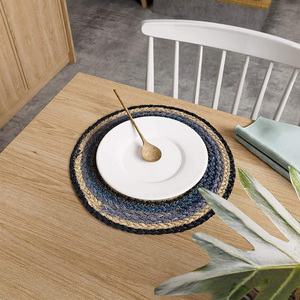 Placemat หญ้าทะเลปอกระเจาทรงกลม (ชุด4ชิ้น),มือถักสำหรับเสื่อปูโต๊ะเครื่องชาร์จในครัวหัตถกรรมจำนวนมากจากเวียดนาม - Product Image 2