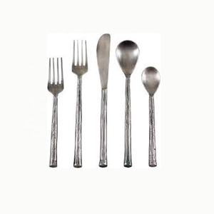 Juego de Cubiertos de Acero Inoxidable Redondo, Juego de Cubiertos de Acero Inoxidable, Estilo Rústico, Plata con Handel, Redondo y Largo - Product Image 1