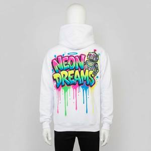 Nouveauté - Sweat à capuche unisexe tendance hip-hop d'hiver - Design graphique robot - Art graffiti néon vibrant - Product Image 2