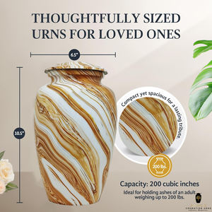 Urna Funeraria de Mármol Hecha a Mano para Adultos, Estilo Europeo/Americano, Ecológica, Diseño Personalizable, Duradera, 220 Pulgadas Cúbicas - Product Image 5