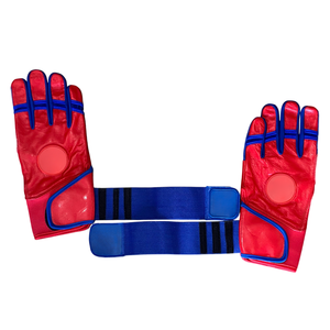 ถุงมือเบสบอลหนังวัวสำหรับเล่นซอฟต์บอลทำจากหนังวัวแบบยาวสีแดงรอยัลสีน้ำเงิน - Product Image 1