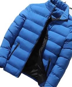 Tissu denim fin et écologique à séchage rapide avec logo personnalisé pour hommes veste matelassée d'hiver décontractée en coton de grande taille avec col montant - Product Image 6