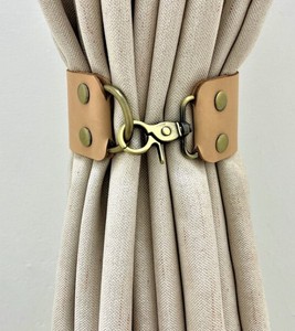 Minimalist Leather Curtain Tie-Back Elegant New Home Modern Decor Leather Window Treatment Interior Design - Product Image 2