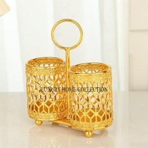 <b>Victorian</b>-style antique finished metal cutlery holder with a luxurious design for elegant homes cafes and restaurant settings - Product Image 1