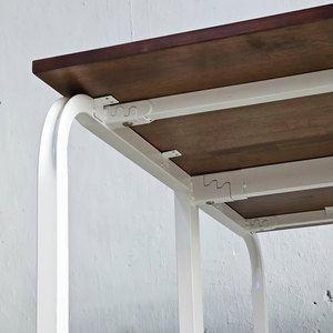 HBMN031 Escritorio Doble Moderno y Minimalista, Muebles de Oficina de Diseño Contemporáneo, Patas de Metal y Madera de Melamina para Uso Hospitalario - Product Image 4
