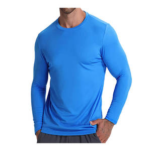 Camisetas de manga larga para gimnasio Fitness Muscle Fit para hombre, Camiseta deportiva de compresión de secado rápido con logotipo personalizado de poliéster, delgada - Product Image 2