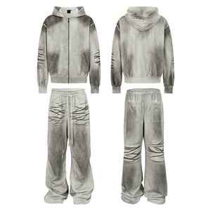 2025 hiver mode Design survêtement pour hommes haute qualité personnalisable DTG côté rayure pantalon avec Logo comprend pantalon et chemise - Product Image 5