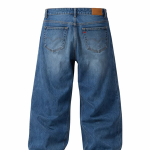 Jeans de Mezclilla Extra Anchos para Hombre, Corte Holgado, Estilo Urbano, Color Claro - Product Image 3
