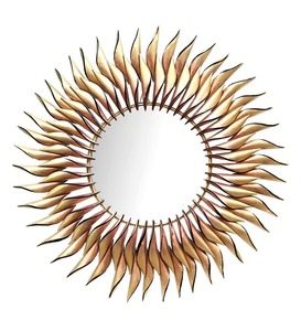 Gold Colour Top Rated Round Iron Metal & Glass <b>Wall</b> <b>Mirror</b> Frame European <b>Wall</b> Accents <b>Mirrors</b> <b>Bathroom</b> <b>Mirror</b> Hand Made - Product Image 1