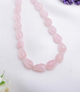 ลูกปัดโรสควอตซ์ทรงหยดน้ำเจียระไน หินธรรมชาติ สำหรับทำเครื่องประดับชั้นดี - Product Image 6