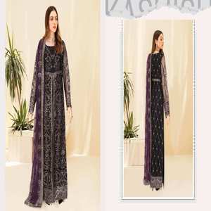 Ramsha ชุดเดรสผ้าชีฟอง3ชิ้นหรูหราคอลเล็คชั่นเสื้อผ้าปากีสถานอินเดียคุณภาพสูงสำหรับงานแต่งงานขายส่ง - Product Image 3