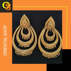 Super vente 2024 boucles d'oreilles serties de boucles d'oreilles Jhumka plaquées or 22CT bijoux pour femmes porter des boucles d'oreilles bijoux par les exportateurs - Product Image 4