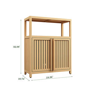 Armoire de rangement moderne en bambou faite à la main pour la maison avec étagères en MDF pour la salle à manger et le salon/l'organisation de la salle de bain - Product Image 4