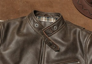 Chaqueta de invierno impermeable a prueba de viento ecológica para hombre de piel de oveja suave sin pintar Retro americana hecha a mano de cuero auténtico - Product Image 4