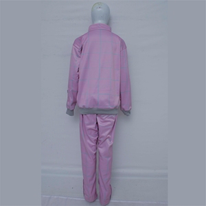Conjunto Deportivo de Mujer Elegante y de Alta Calidad al por Mayor, con Chaqueta con Cierre y Pantalones a Juego, Rosa con Rayas Grises - Product Image 2