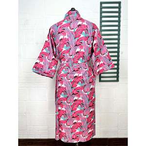 Kimono Boho de Algodón para Mujer, Cárdigan Ligero con Estampados Indios y de Mariposas Florales Hechos a Mano, Ideal para Vacaciones en la Playa - Product Image 5