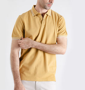 เสื้อโปโลลายนูนแขนยาวครึ่งแขนสำหรับผู้ชายเสื้อผ้าฝ้ายระบายอากาศได้ดีรองรับโลโก้ตามสั่ง - Product Image 3