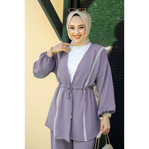 Kimono Aerobin Conjunto de 2 Piezas para Mujer Hijab Gris - Product Image 3