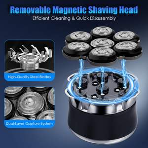 Afeitadora Eléctrica Impermeable para Hombres Calvos, con Carga Rápida y Pantalla LED, Kit de Afeitado de Doble Cuchilla Recargable - Product Image 5