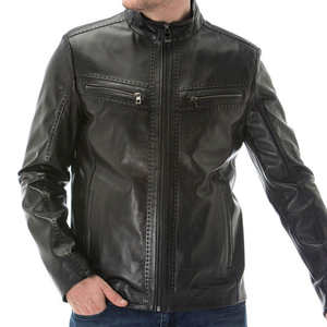 Chaqueta de Cuero Estilo Bomber para Hombre, Nueva Colección Primavera, Formal, de Alta Calidad, Impermeable, con Logotipo Frontal, Precio de Chaqueta de Cuero para Hombre - Product Image 2