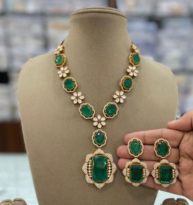 Luxury AD American Diamond <b>Silver</b> Alloy Necklace & <b>Earrings</b> Set for Engagement & Anniversary - Product Image 3