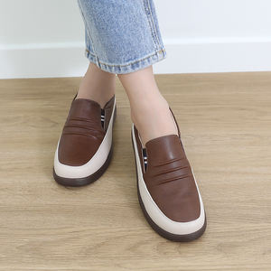 [JSHOE] Action Leather Cowhide Haini Simple Basic Slip On Shoes 3.5cm <b>Women</b> Comfort Casual Flats - Product Image 3