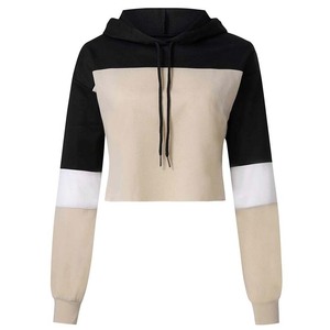 Sudaderas con capucha cortas lisas de alta calidad para mujer, novedad, sudaderas con capucha cortas con estampado de logotipo personalizado para mujer - Product Image 1