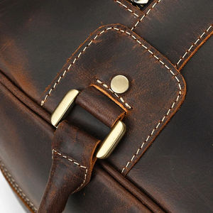 Sac de voyage en cuir de vachette pleine fleur Weekender Duffle avec compartiment à chaussures sac de voyage en cuir véritable de grande capacité - Product Image 6