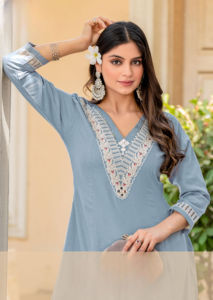 Hermoso Salwar Kameez Dobby de Diseño Elegante, Ligero, de Chinnon, de Secado Rápido, para Todas las Temporadas, Corte Regular, para Oficina, Fiestas, Estilo Indio - Product Image 3