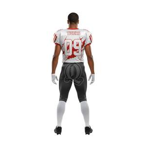 Conjunto de camiseta y pantalones de equipo blanco rojo sublimado diseño personalizado uniforme de fútbol americano de alta calidad OEM ODM - Product Image 3