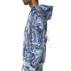 Meilleur matériau à manches longues pull à capuche hiver polaire Style décontracté poche solide nouvelle impression Streetwear mode uni teint hommes - Product Image 5