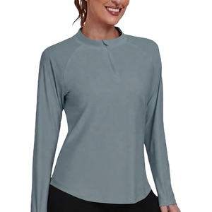 Camiseta de Manga Larga para Mujer, Protección UV, Color Negro, para Natación - Product Image 3