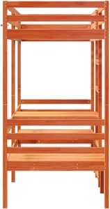 โครงเตียงไม้ลอฟท์ไม้เนื้อแข็งเคลือบขี้ผึ้งไม้สนสีน้ำตาล - Product Image 3