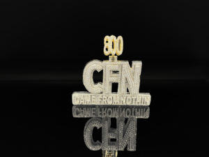 Pendentif personnalisé en alliage plaqué or avec diamant moissanite rond taille brillant, style hip-hop, pour homme - Product Image 2