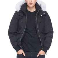 Veste de mode de qualité supérieure en gros avec logo personnalisé pour hommes Col en fourrure Polaire à capuche Vestes bomber pour hommes