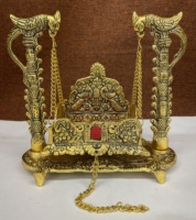 Nouveauté, perroquet indien fait à la main, décoratif, plaqué or, jhoola de 7 pouces, pour la décoration de la maison, la décoration de bureau