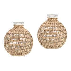 Panier de jardinière en rotin Design fabriqué à la main décoration intérieure et de balcon Pots de fleurs Mini conteneurs de plantes - Product Image 3