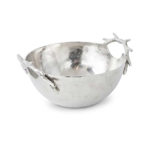 Cuenco de plata y mango de cobre, cuencos decorativos modernos de alta calidad, cuenco hecho a mano, tazón grande redondo para ensalada - Product Image 5