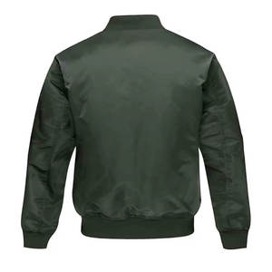 Chaqueta Bomber Acolchada para Hombre, Naranja y Verde, Cuello Alto, Cierre Completo, Resistente al Viento, Ropa de Invierno Informal, Relleno de Poliéster - Product Image 2