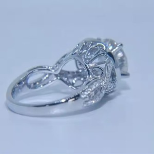 Anillo de boda de compromiso de plata elegante de lujo para mujer, alta calidad, personalizado, corte ovalado, Moissanite, incrustaciones de diamantes, princesa clásica - Product Image 2