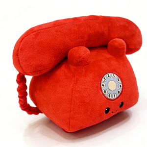 Sacs à dos en peluche rétro rouge doux personnalisés avec broderie à cadran rotatif, design mignon, rembourrage en coton PP, unisexe - Product Image 4