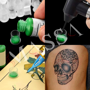 MASSA 500 Piezas/Bolsa Tapas de Tinta para Tatuajes Vasos Autoportantes Suministros de Pigmento para Tatuajes para Microblading Accesorios de Maquillaje Permanente - Product Image 4