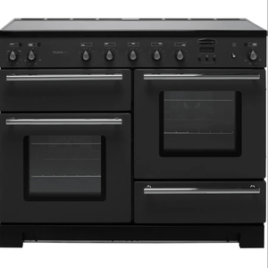 Cuisinière à gaz Rangemaster Toledo+ 48 pouces avec plaque vitrocéramique et double four, modèle autoportant noir - Product Image 1