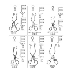 Rétracteur manuel auto-retenant Weitlaner en acier inoxydable, 3x4 pointes, pointe aiguë, longueur 13 cm, tailles assorties, instruments chirurgicaux - Product Image 6