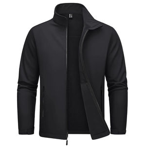 Chaqueta Cortavientos Impermeable de Lona con Cierre y Cuello Alto, Estilo Urbano, con Logotipo Personalizado, Chaqueta Deportiva de Invierno para Hombre, OEM - Product Image 4