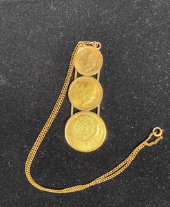 Collar con Colgante de Moneda de Oro de 1917, Colgante de Moneda de Lingotes de Oro Sólido de 22k, Moneda de Oro Puro para Joyería de Moda Unisex - Product Image 2